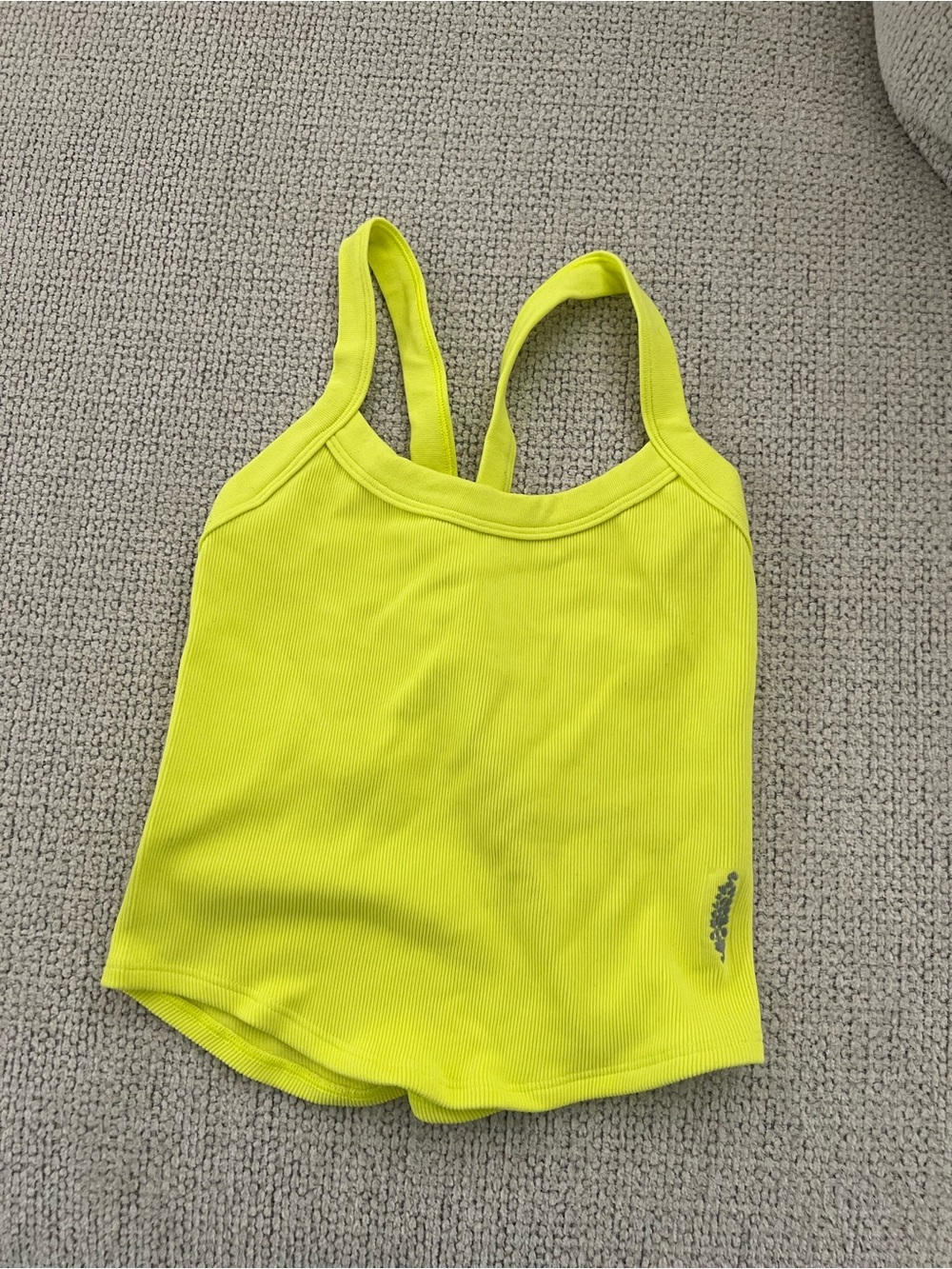 Free People Highlighter Yellow Ribbed Tank
